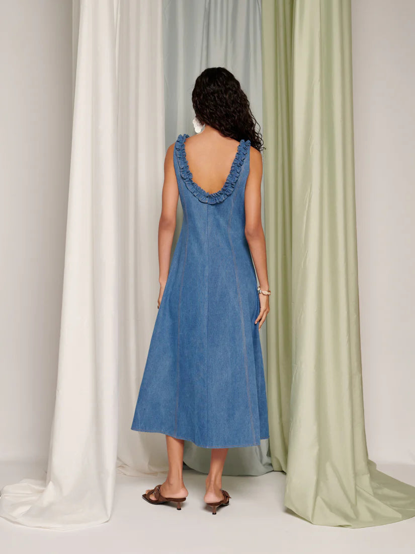 Irene Midi Dress - Indigo Blue