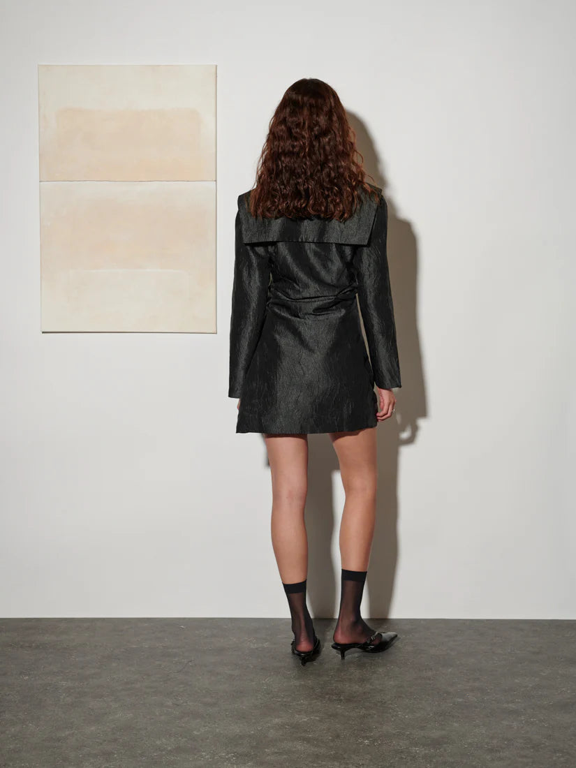 Julie Wrap Mini Dress - Coal Black