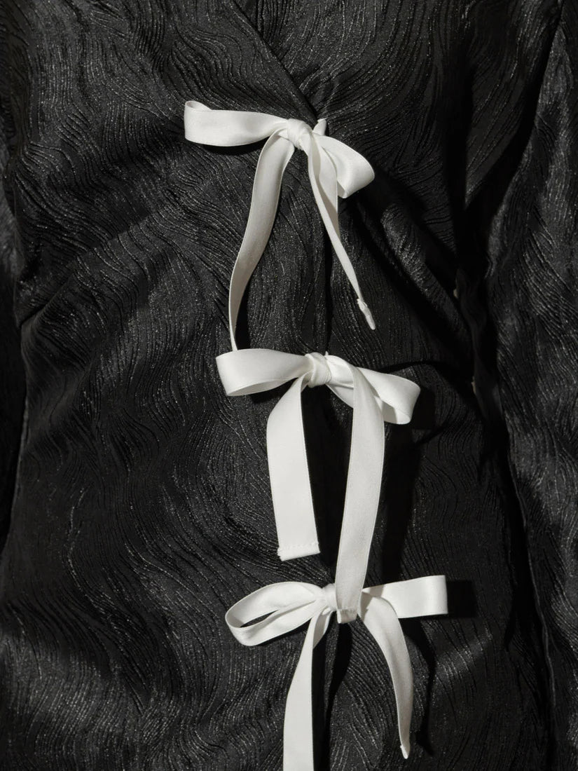 Julie Wrap Mini Dress - Coal Black