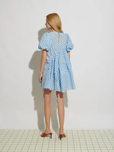 Farah Polka Dot Dress - Baby Blue