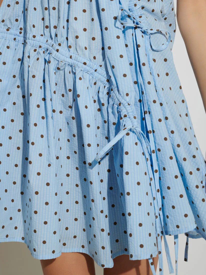 Farah Polka Dot Dress - Baby Blue