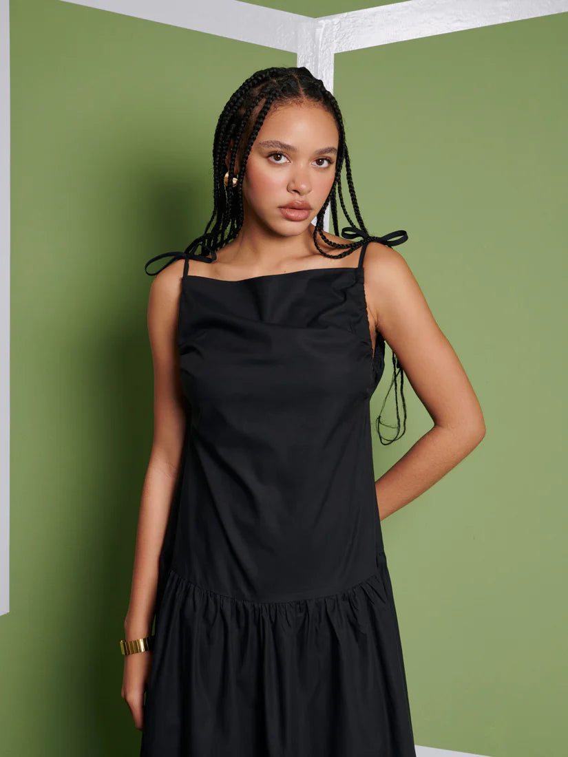 Venus Midi Dress - Coal Black