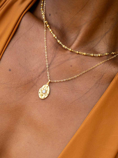 Callie Textured Necklace - Gold Plating