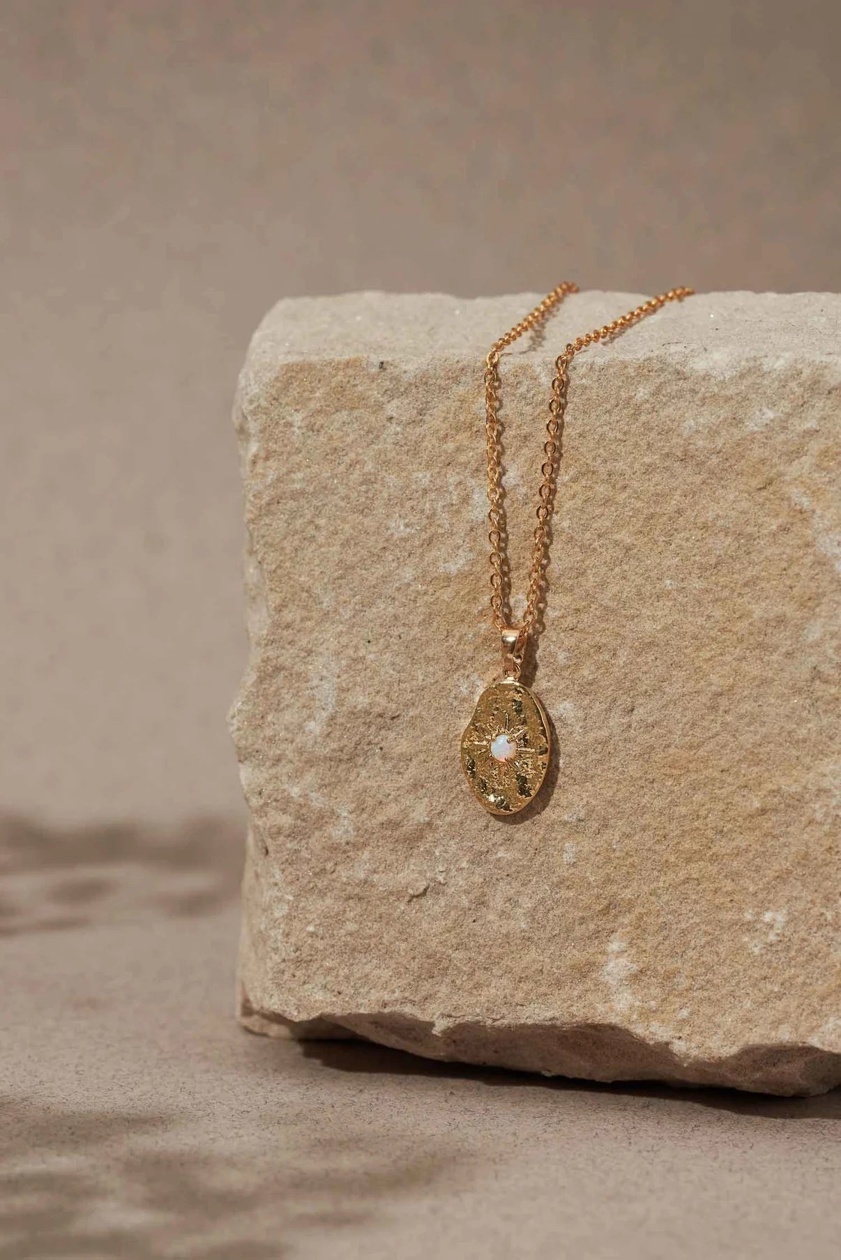 Eros Opal Necklace - Gold Plating/White Opal