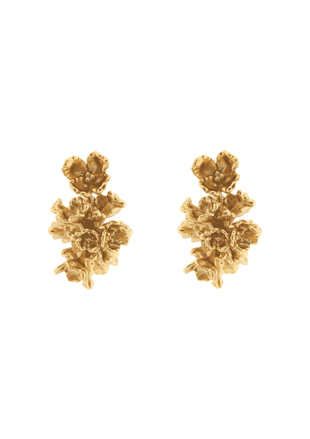 Fleur Vide Gilded Cluster Earrings - Gold
