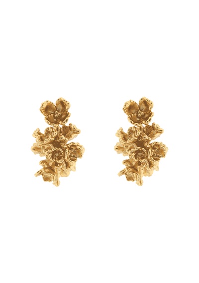 Fleur Vide Gilded Cluster Earrings - Gold