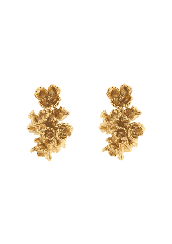 Fleur Vide Gilded Cluster Earrings - Gold
