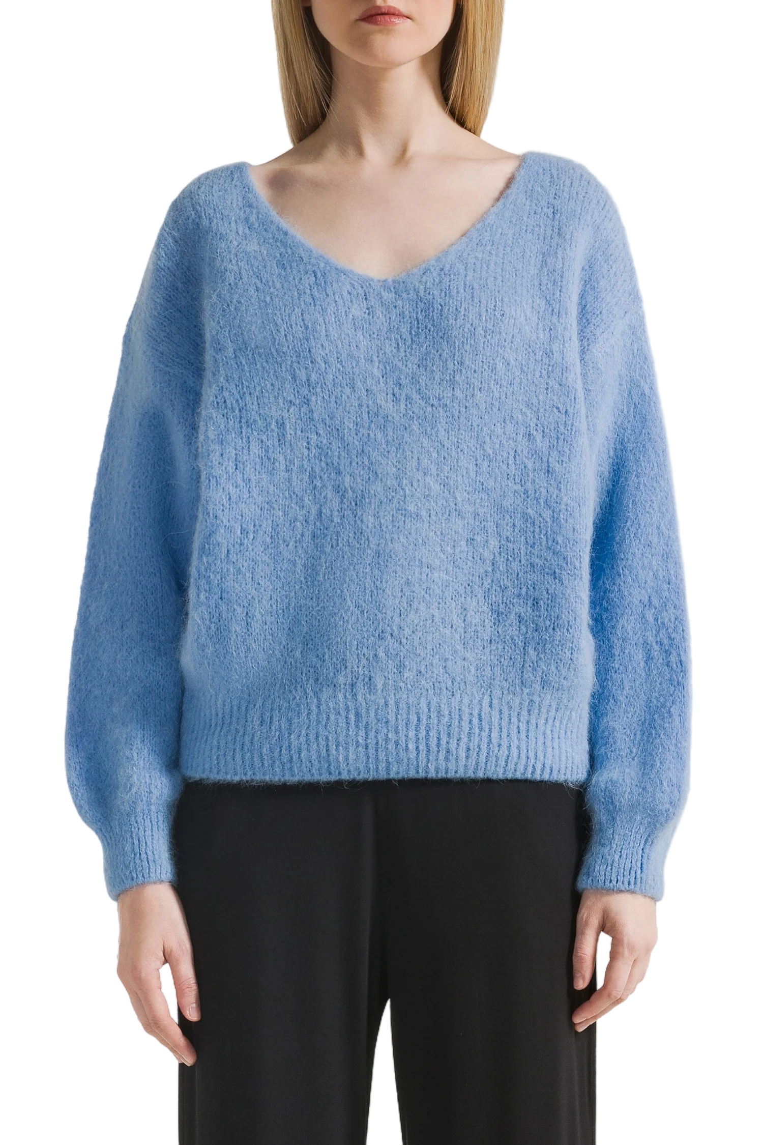 Milana LS Alpaca Pullover - Sky Blue