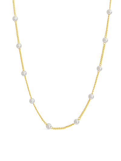 Gaia Pearl Chain Necklace - Gold Plating
