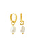 Gaia Pearl Hoops - Gold Plating/Freshwater Pearl