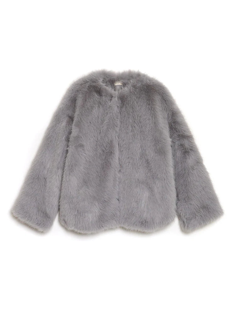 Rylee Faux Fur Coat - Souris Grey