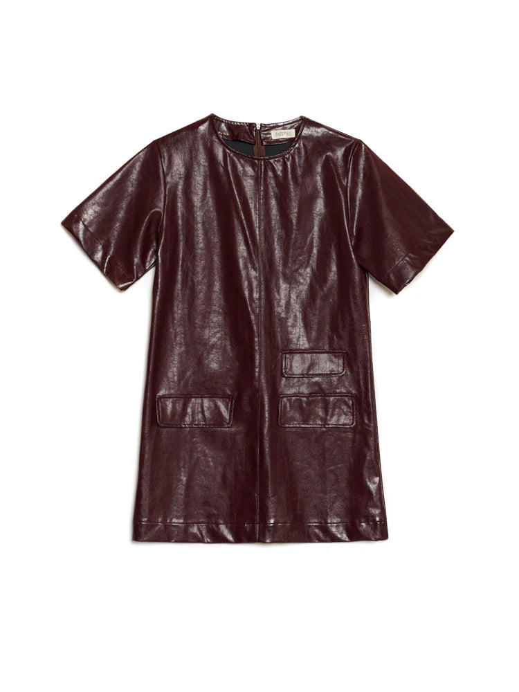 Louise Mini Dress - Mahogany Red