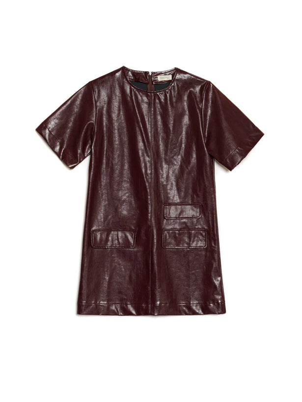 Louise Mini Dress - Mahogany Red