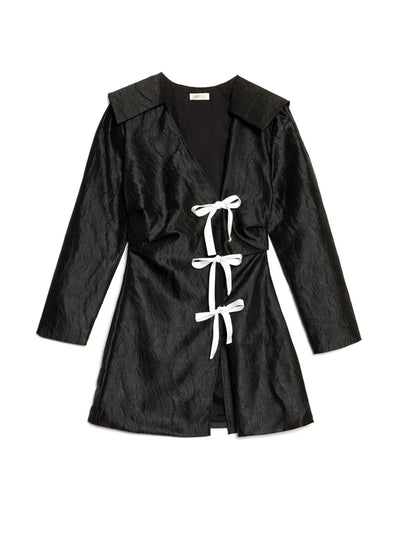 Julie Wrap Mini Dress - Coal Black