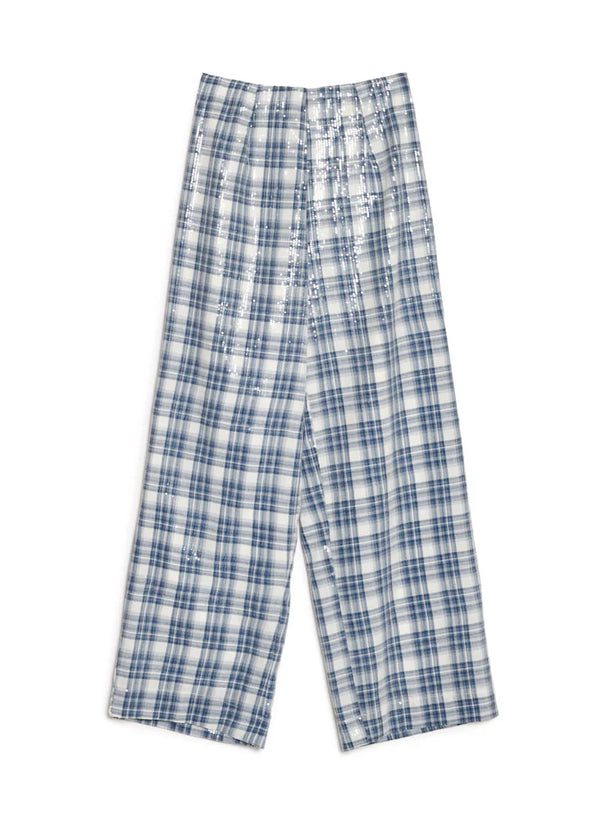 Maya Sequin Trousers - Cloud Blue