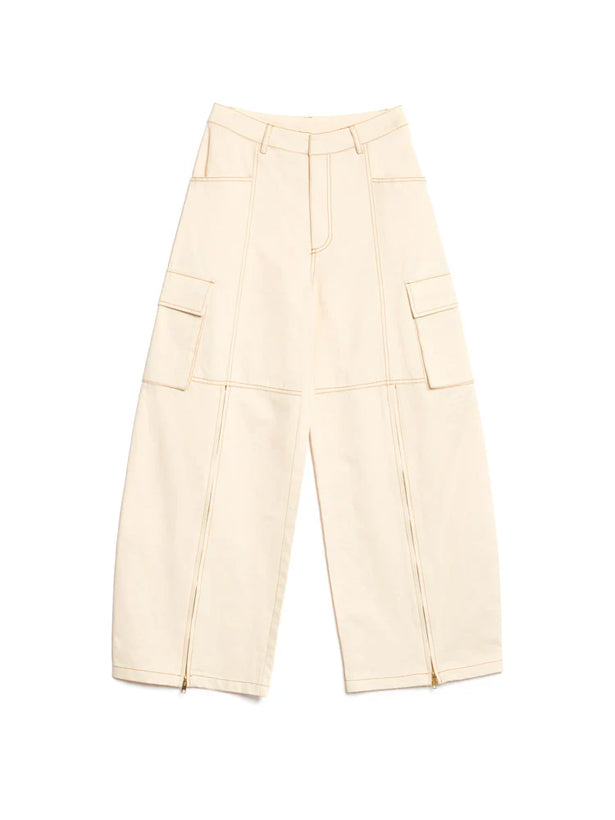 Asma Cargo Trousers - Ivory Cream