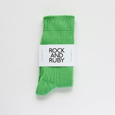 Agnes Organic Cotton Socks - Pea Green