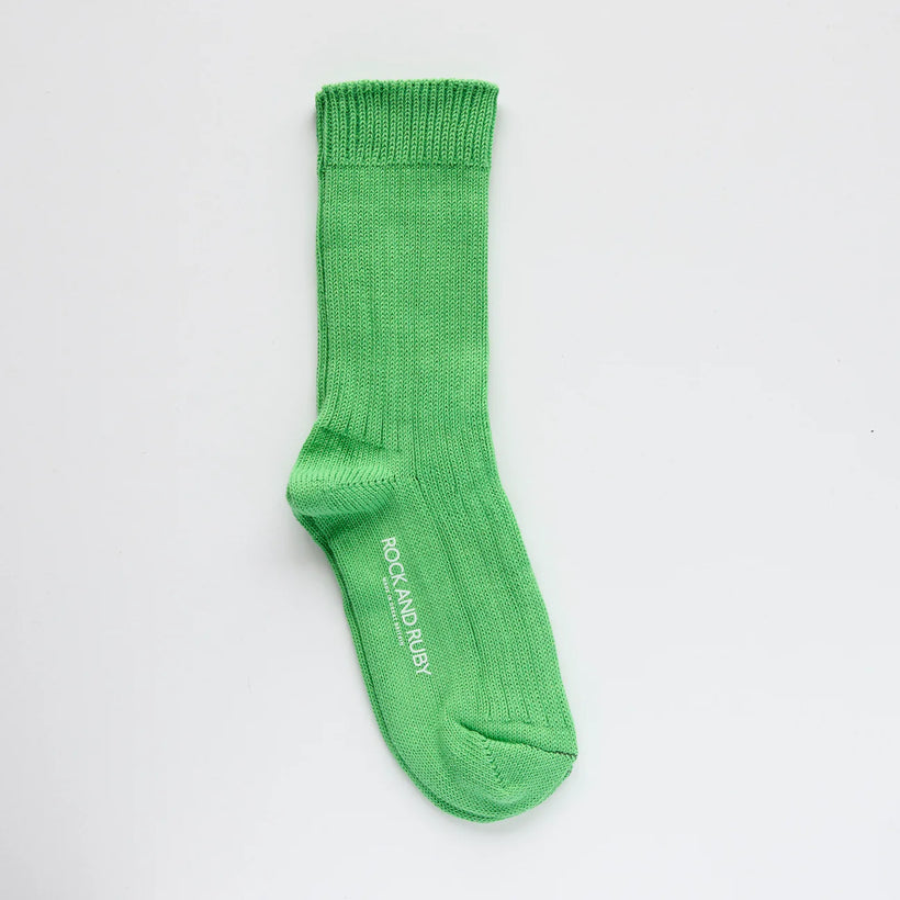 Agnes Organic Cotton Socks - Pea Green