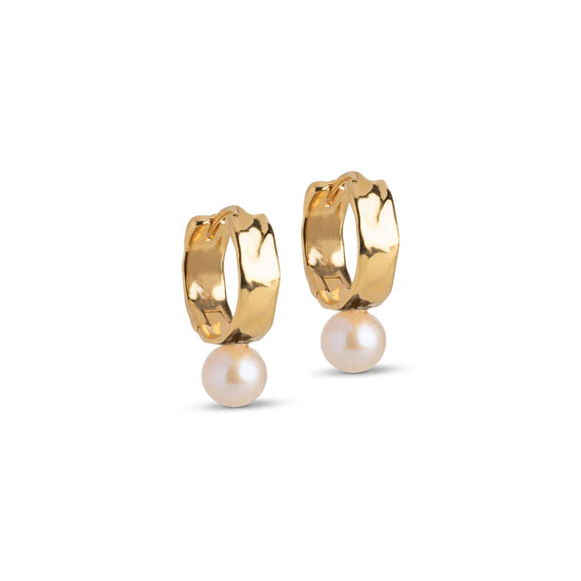 Avaya Pearl Hoops - Gold/Pearl