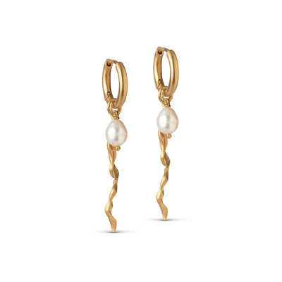 Elea Hoops - Gold/Freshwater Pearls
