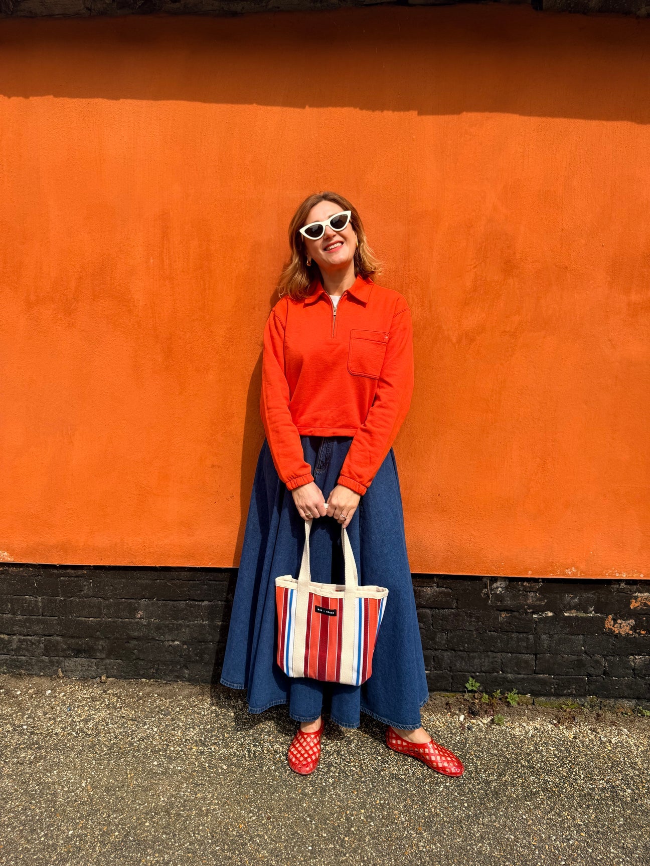Mini Shopper Bag - Orange/Red Mixed