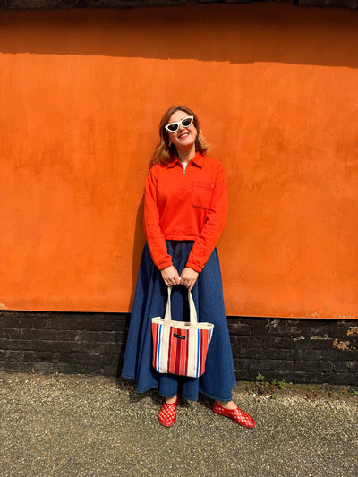 Mini Shopper Bag - Orange/Red Mixed