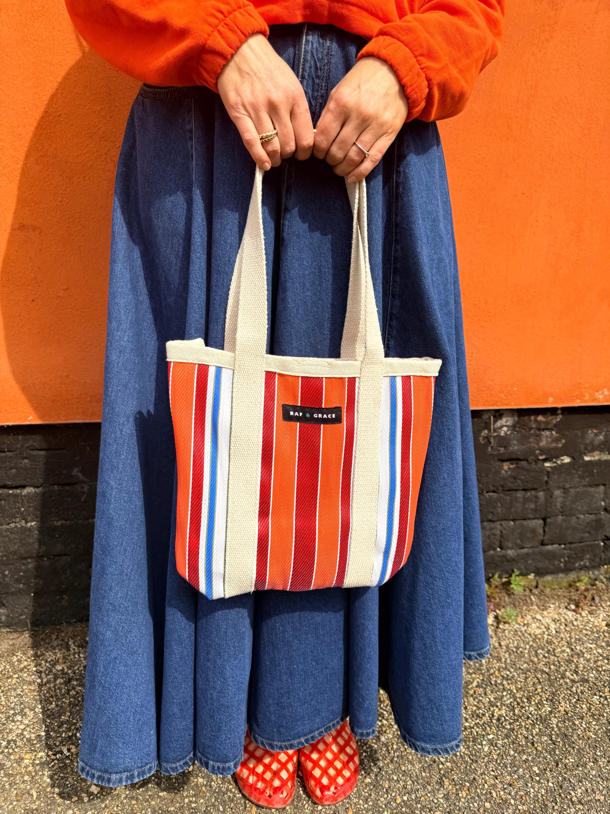 Mini Shopper Bag - Orange/Red Mixed
