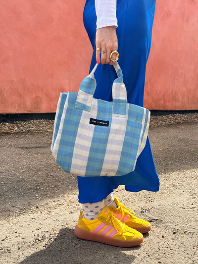 Micro Shopper Bag - Sky Blue/Ecru