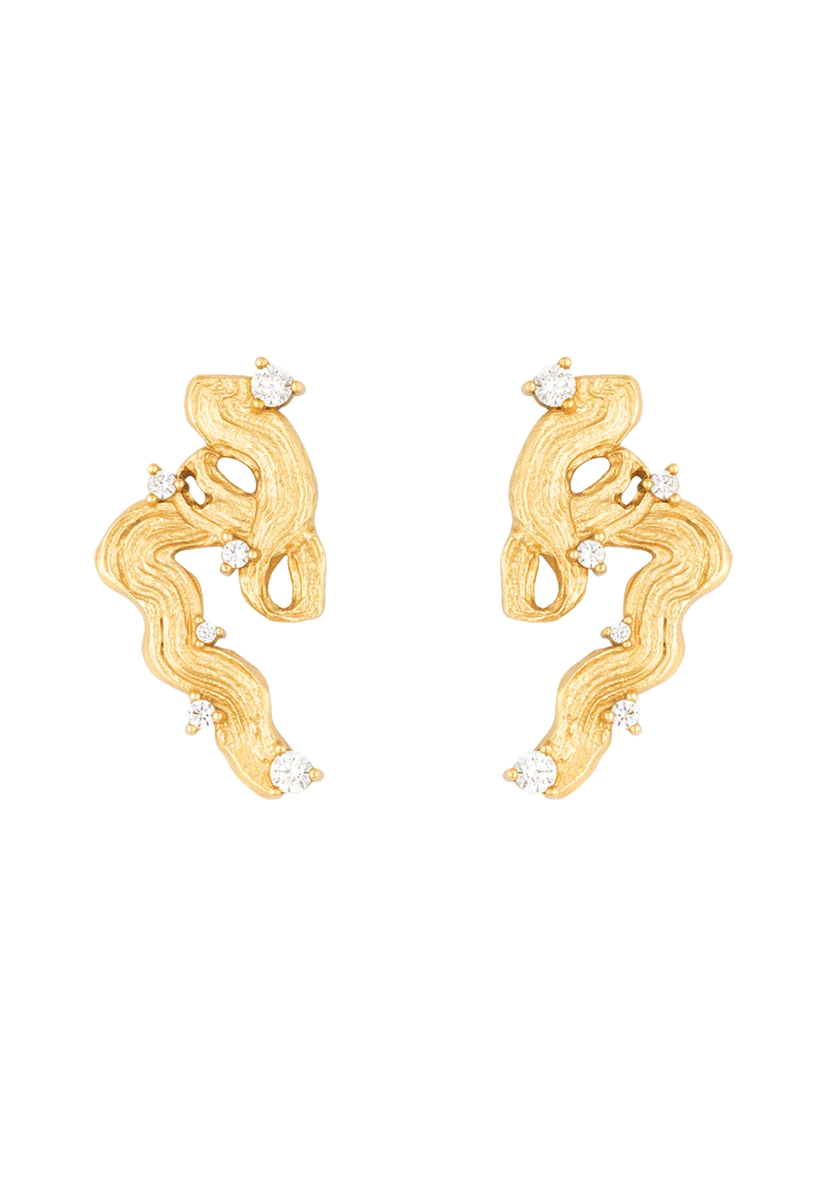 Impasto Swirl Gilded Earrings - Gold