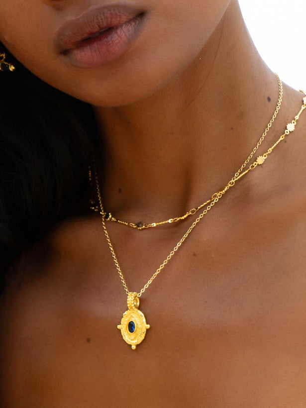 Indus Lapis Necklace - Gold Plating