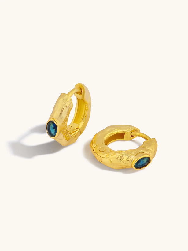 Indus Sapphire Hoops - Gold Plating