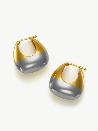 Jude Two Tone Hoops - Gold