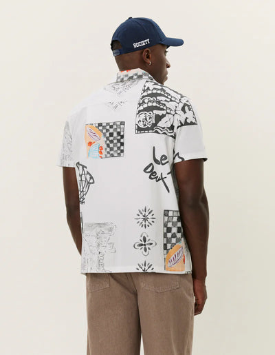 Kamar AOP SS Shirt - Light Ivory