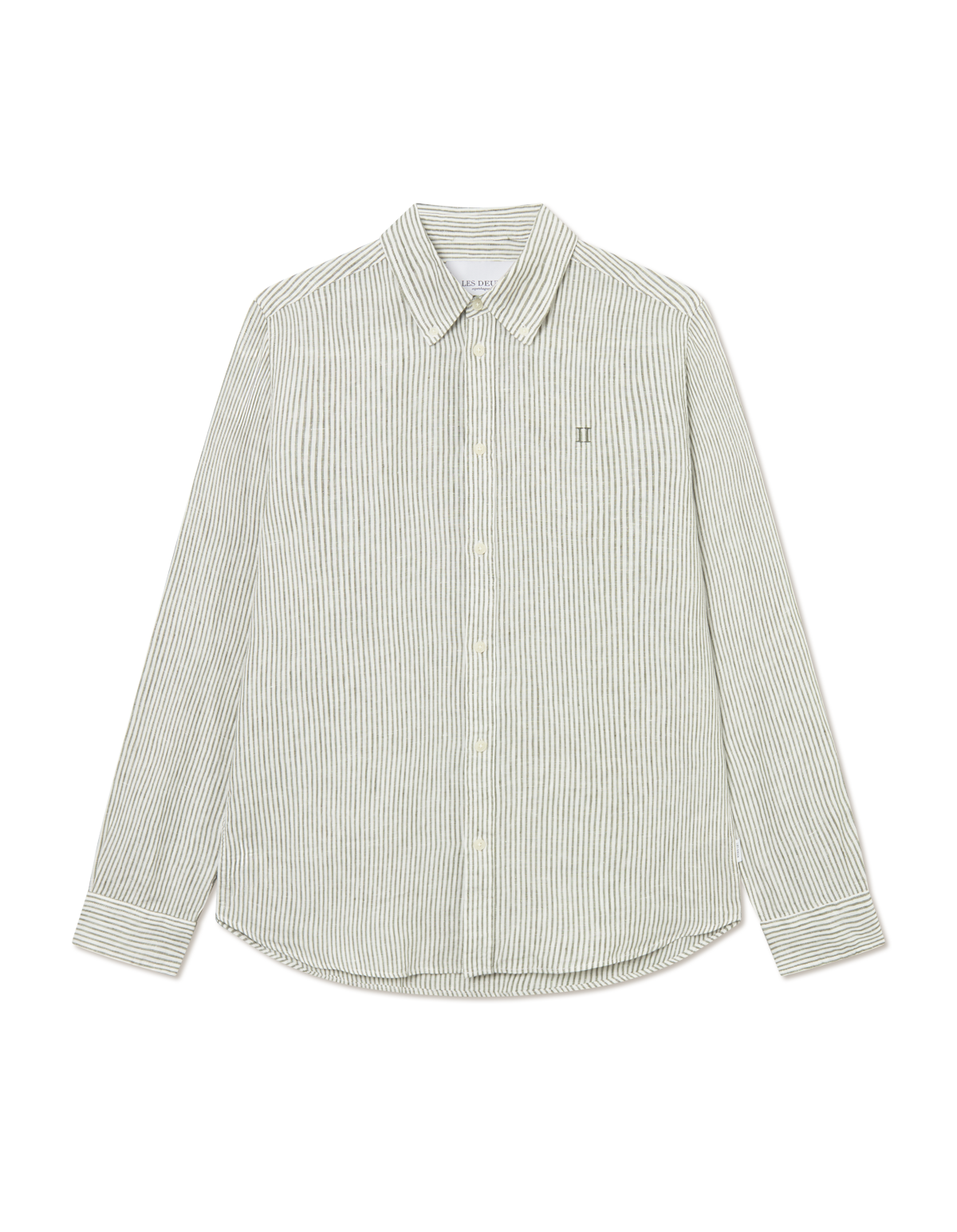 Kristian Linen B.D. Shirt - Light Ivory/Lichen Green