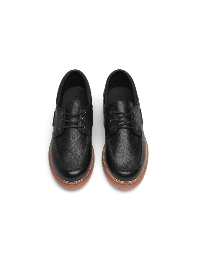 Taylor Leather Boat Shoe - Black
