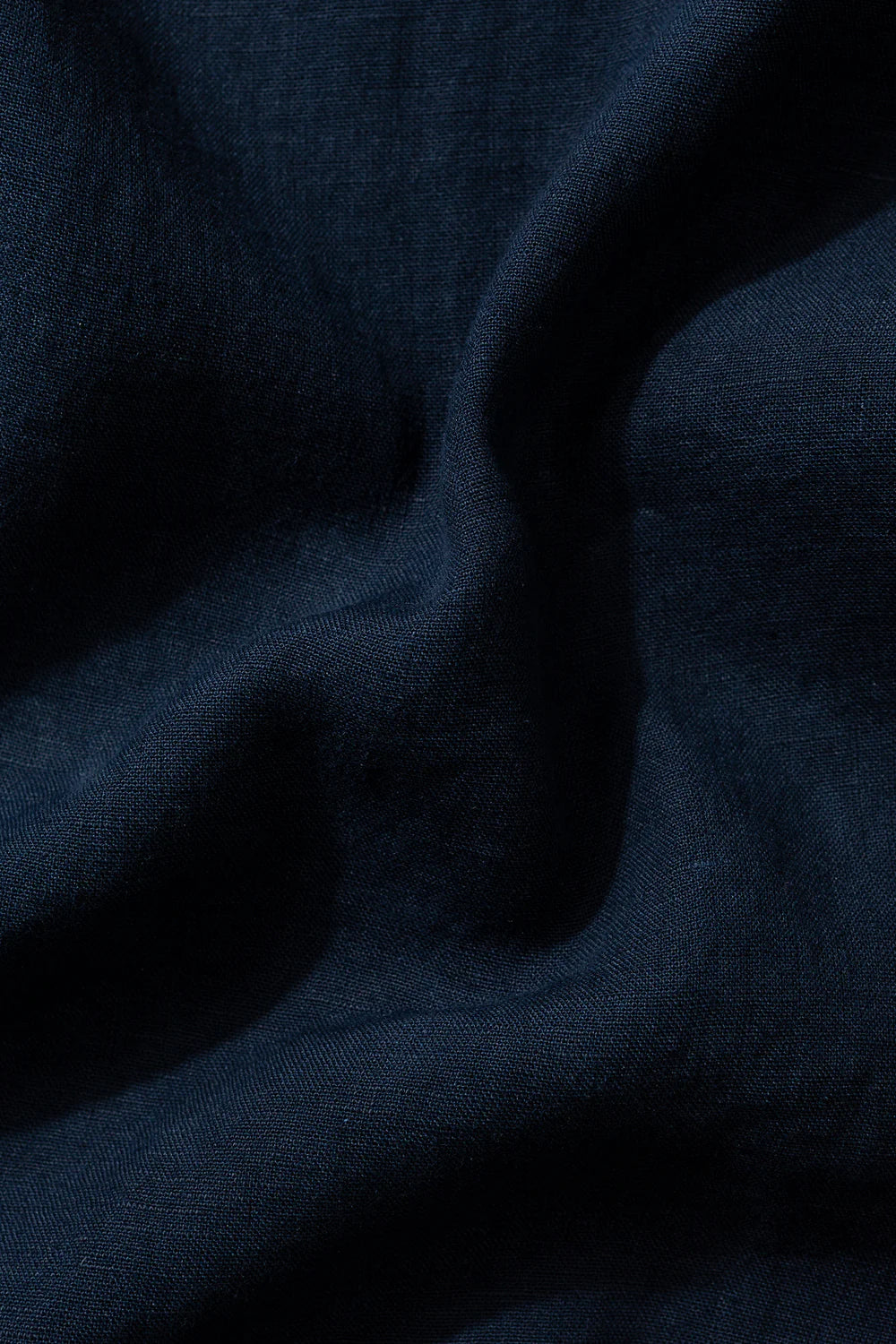 Linen Short Sleeve Shirt - Plain Navy