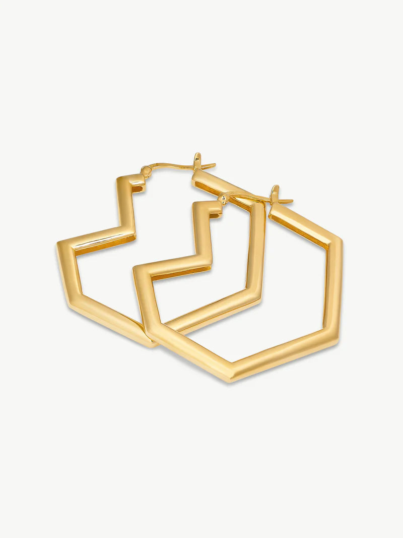 Daryl Large Hoops - Gold