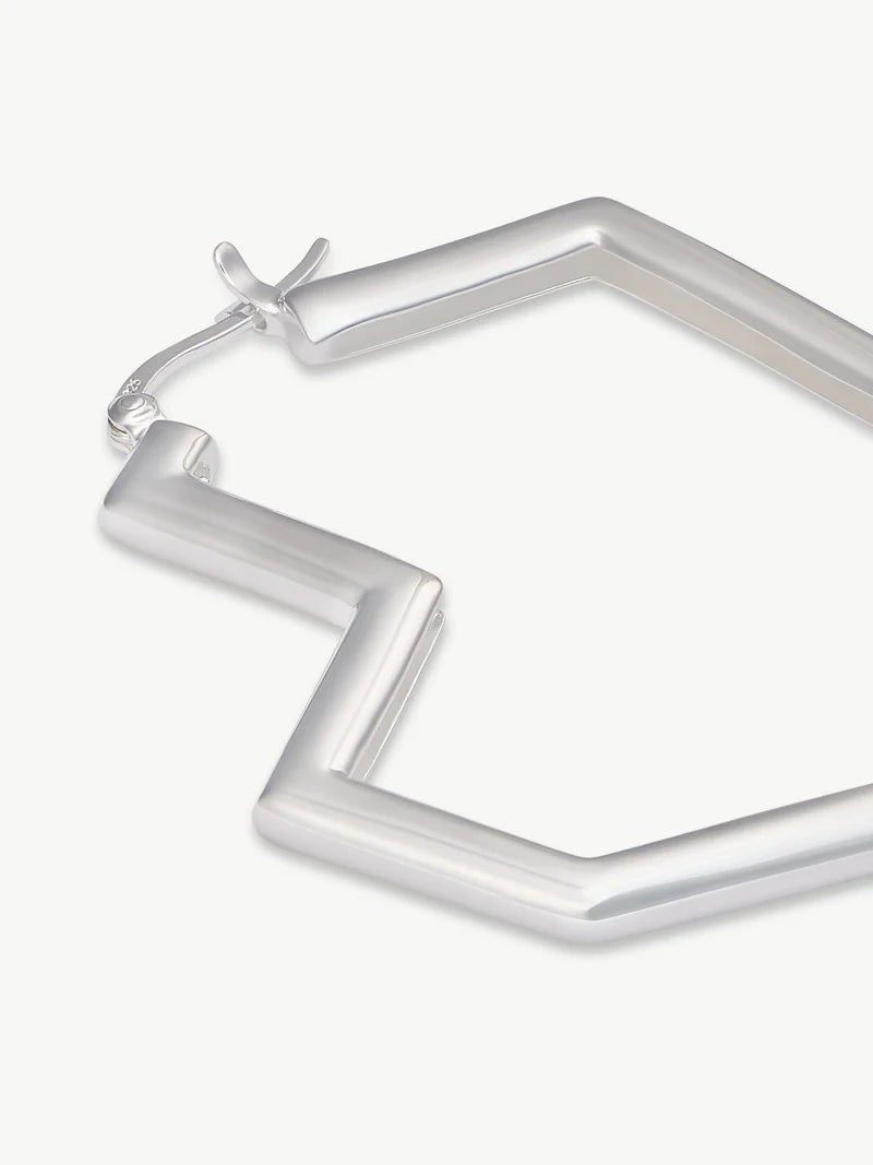 Daryl Large Hoops - Sterling Silver