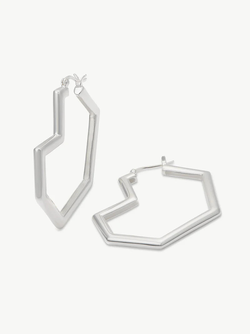 Daryl Large Hoops - Sterling Silver