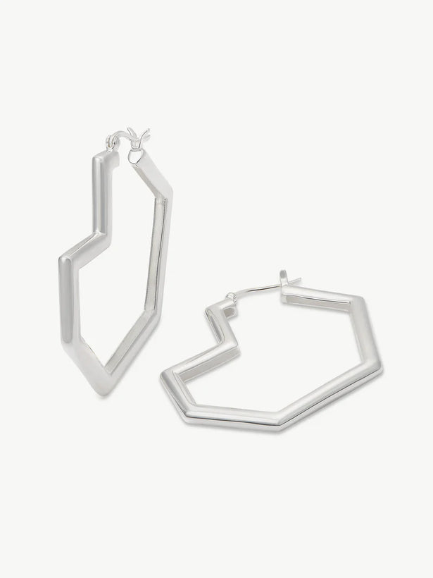 Daryl Large Hoops - Sterling Silver
