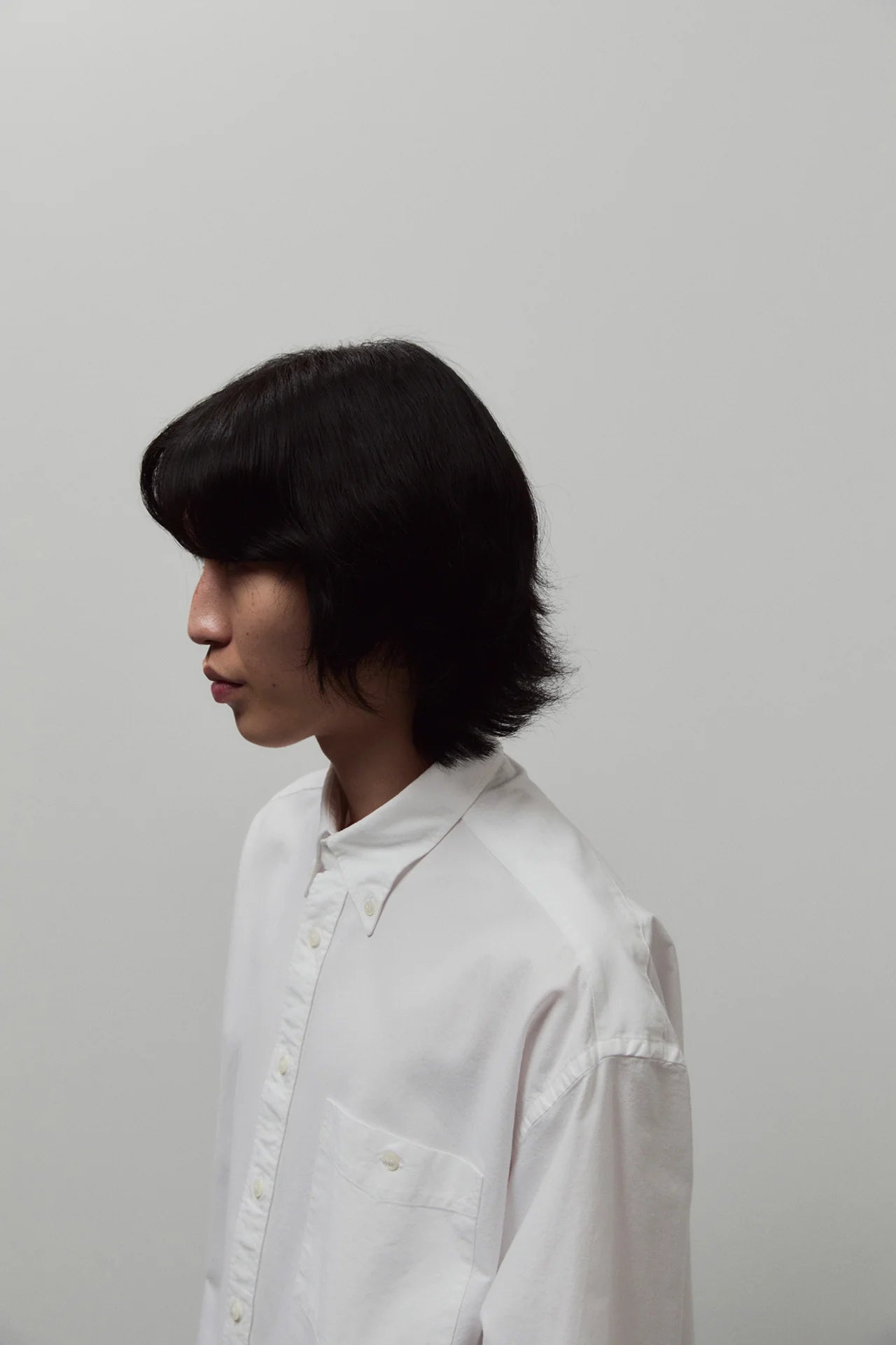 Long Sleeve Baggy Oxford Shirt - White