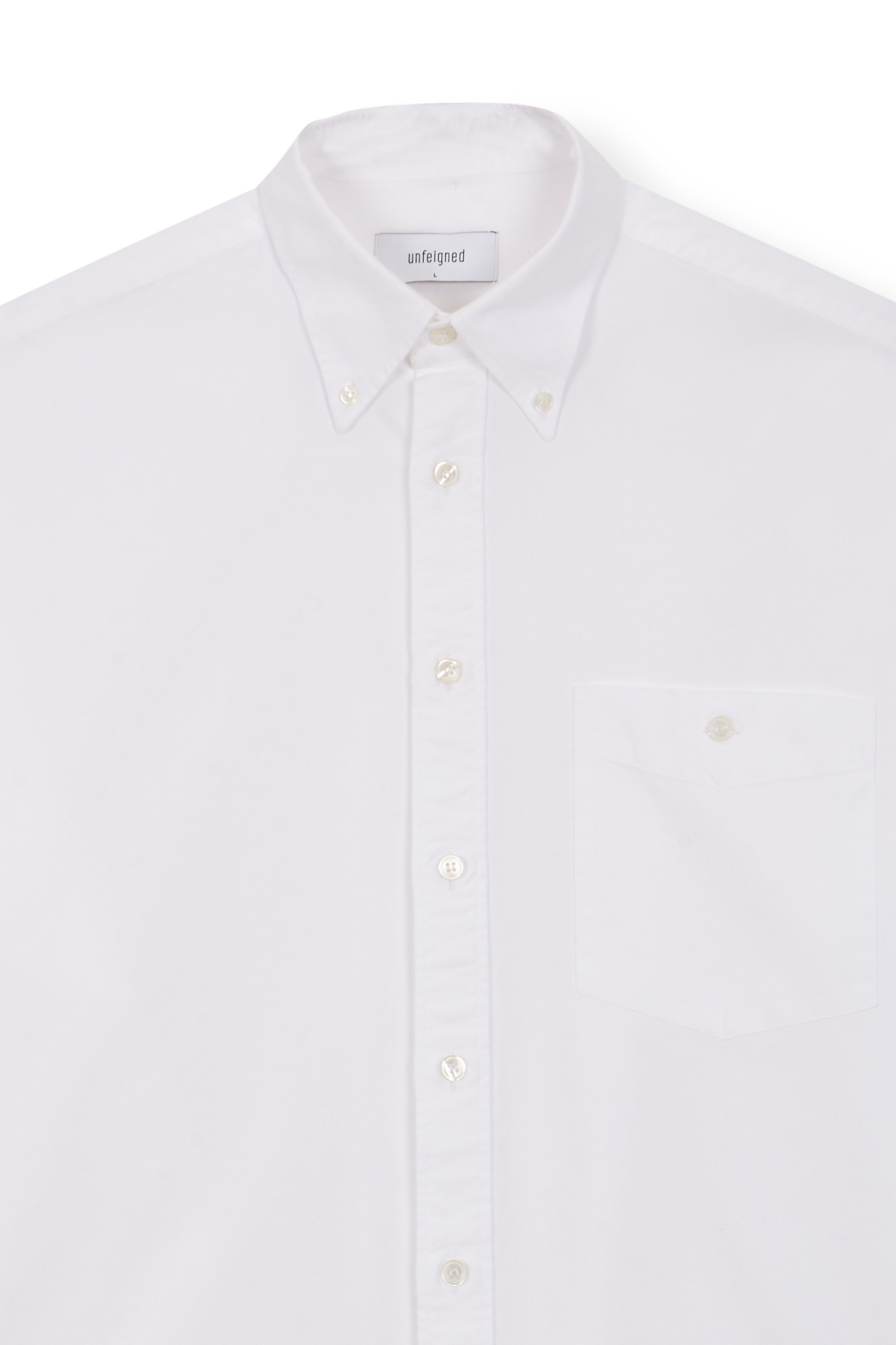 Long Sleeve Baggy Oxford Shirt - White