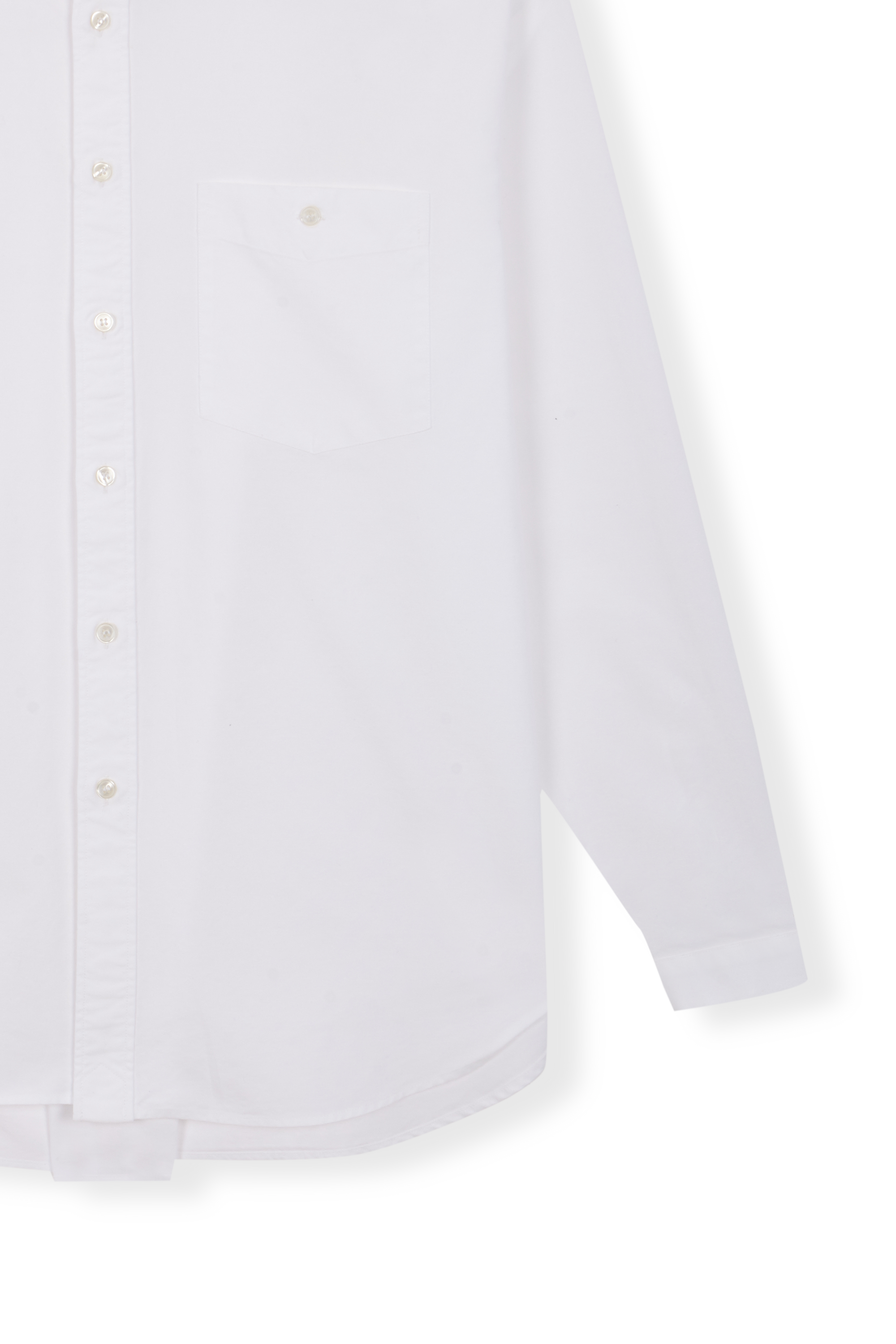 Long Sleeve Baggy Oxford Shirt - White