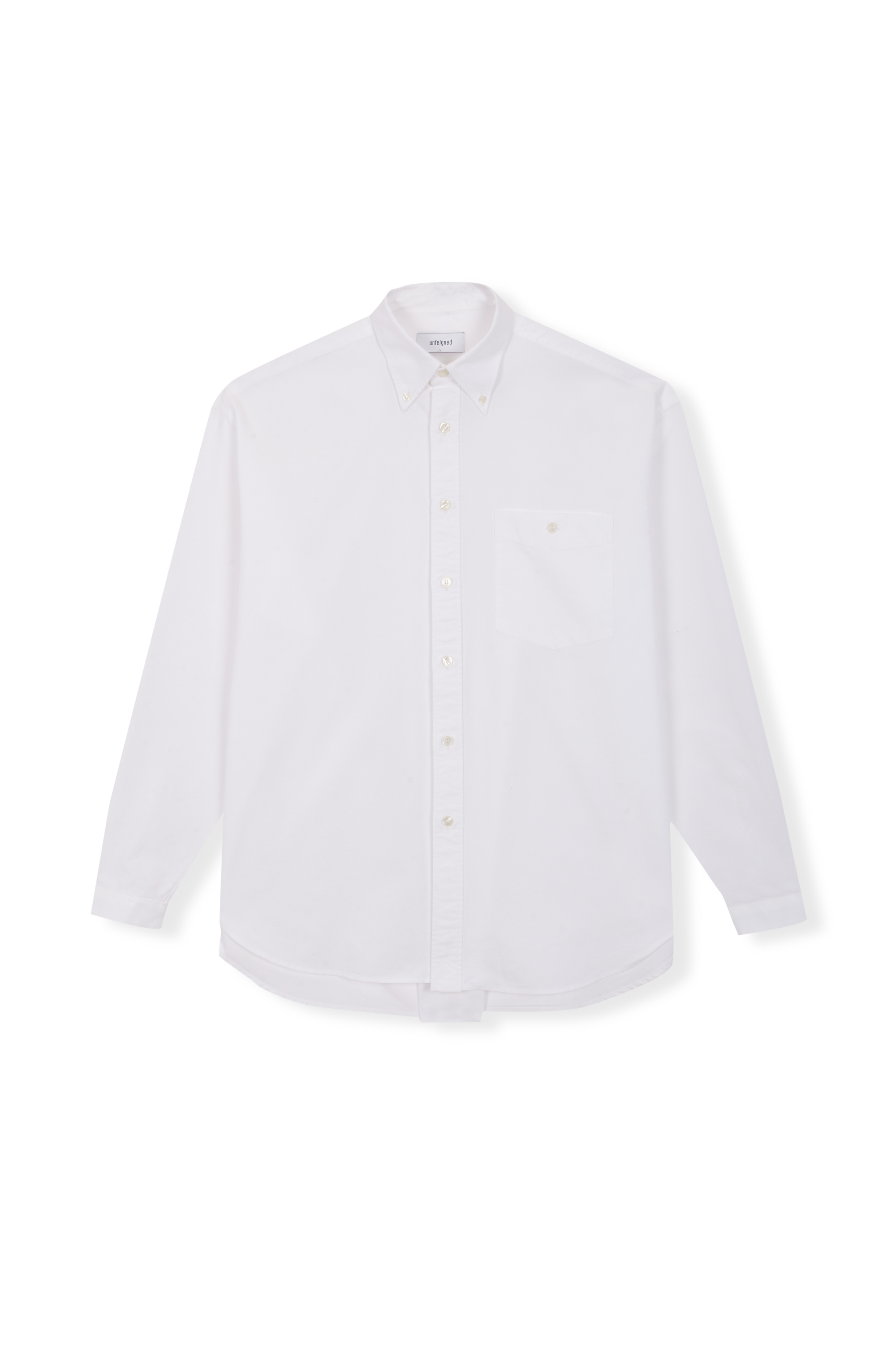 Long Sleeve Baggy Oxford Shirt - White