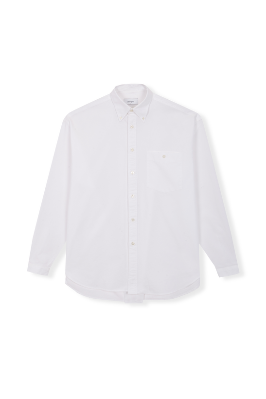 Long Sleeve Baggy Oxford Shirt - White