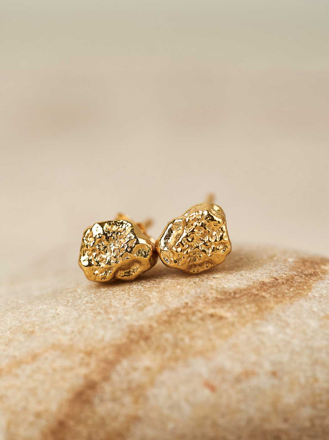 Magma Textured Studs - Gold Plating