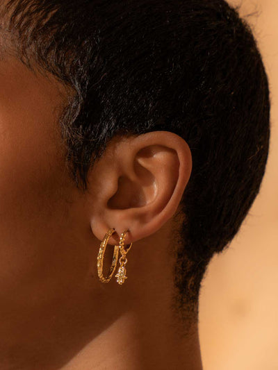 Magma Textured Hoops - Gold Plating