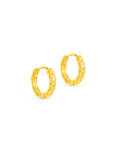 Maui Textured Hoops - Gold Plating