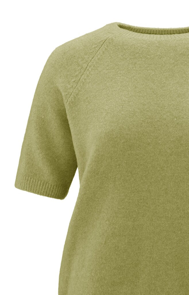 Raglan Short Sleeve Sweater - Olive Green