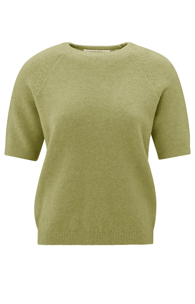 Raglan Short Sleeve Sweater - Olive Green